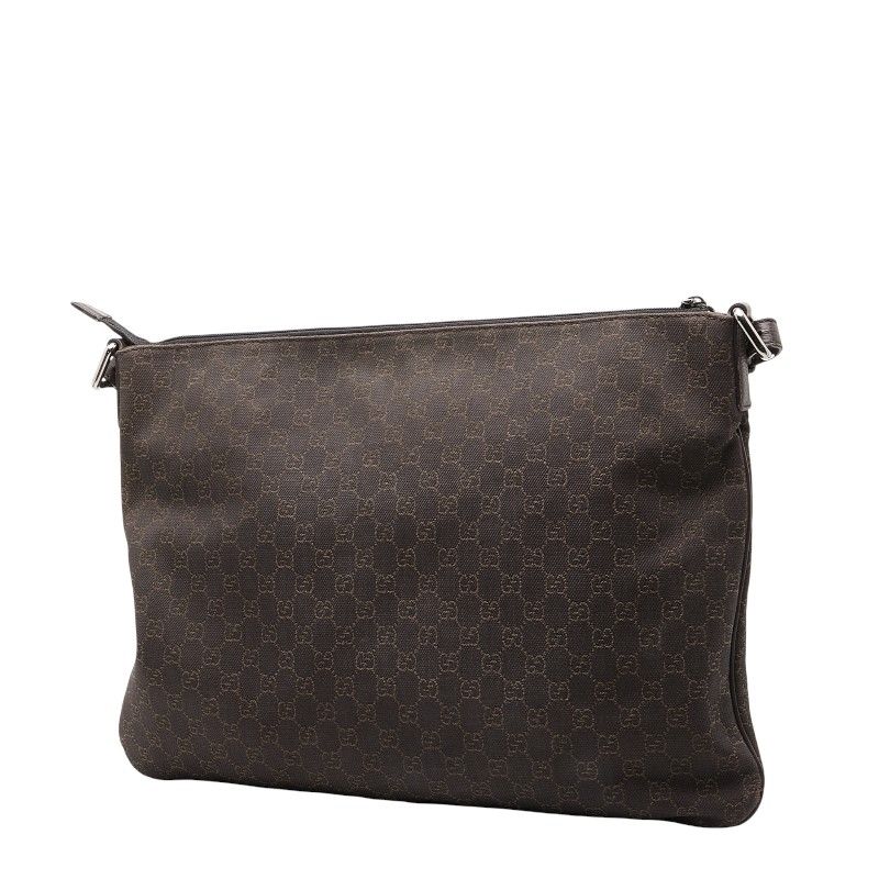 Gucci ブラウン　ショルダーバッグ　グッチ　シマ　メンズ　レディース グッチ GGキャンバス 斜め掛け ショルダーバッグ 190628 ブラウン