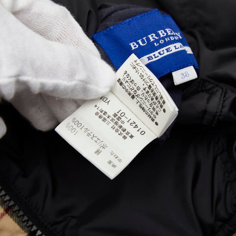 バーバリー ブルーレーベル ノバチェック 中綿ジャケット リバーシブル