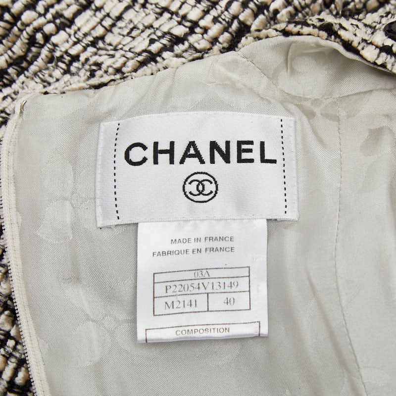 シャネル ココマーク ノースリーブワンピース ツイード サイズ40