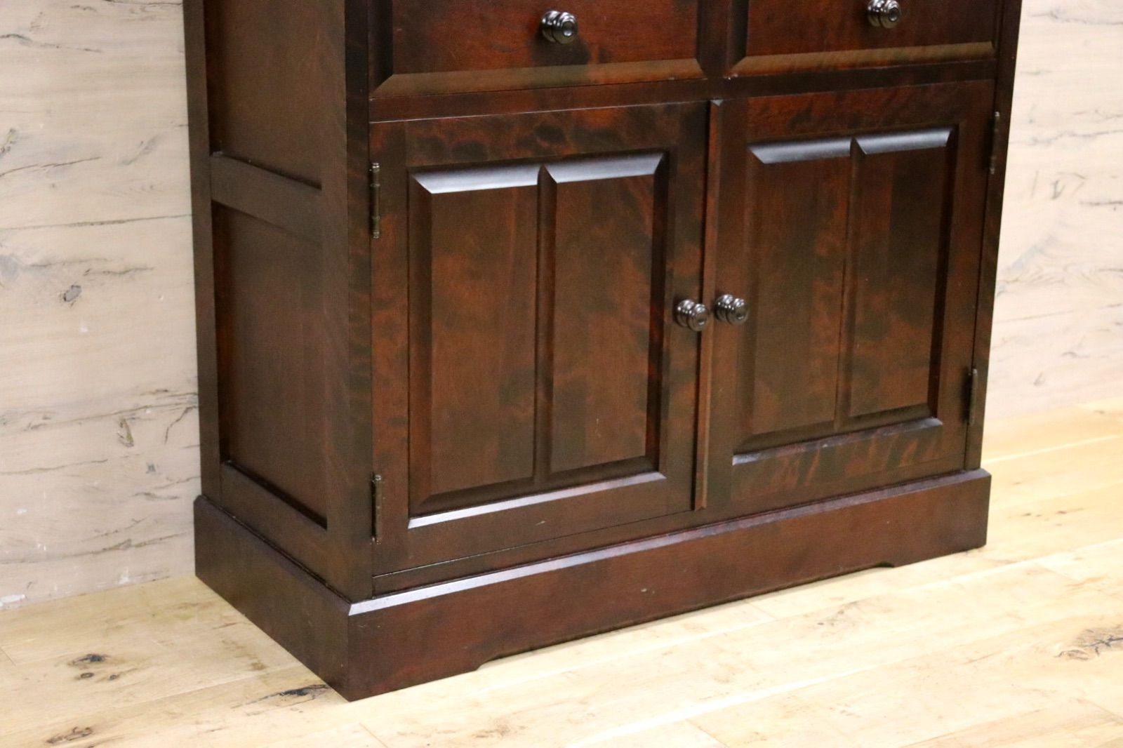 GMIK772A○北海道民芸家具 食器棚 水屋棚 カップボード 飾り棚