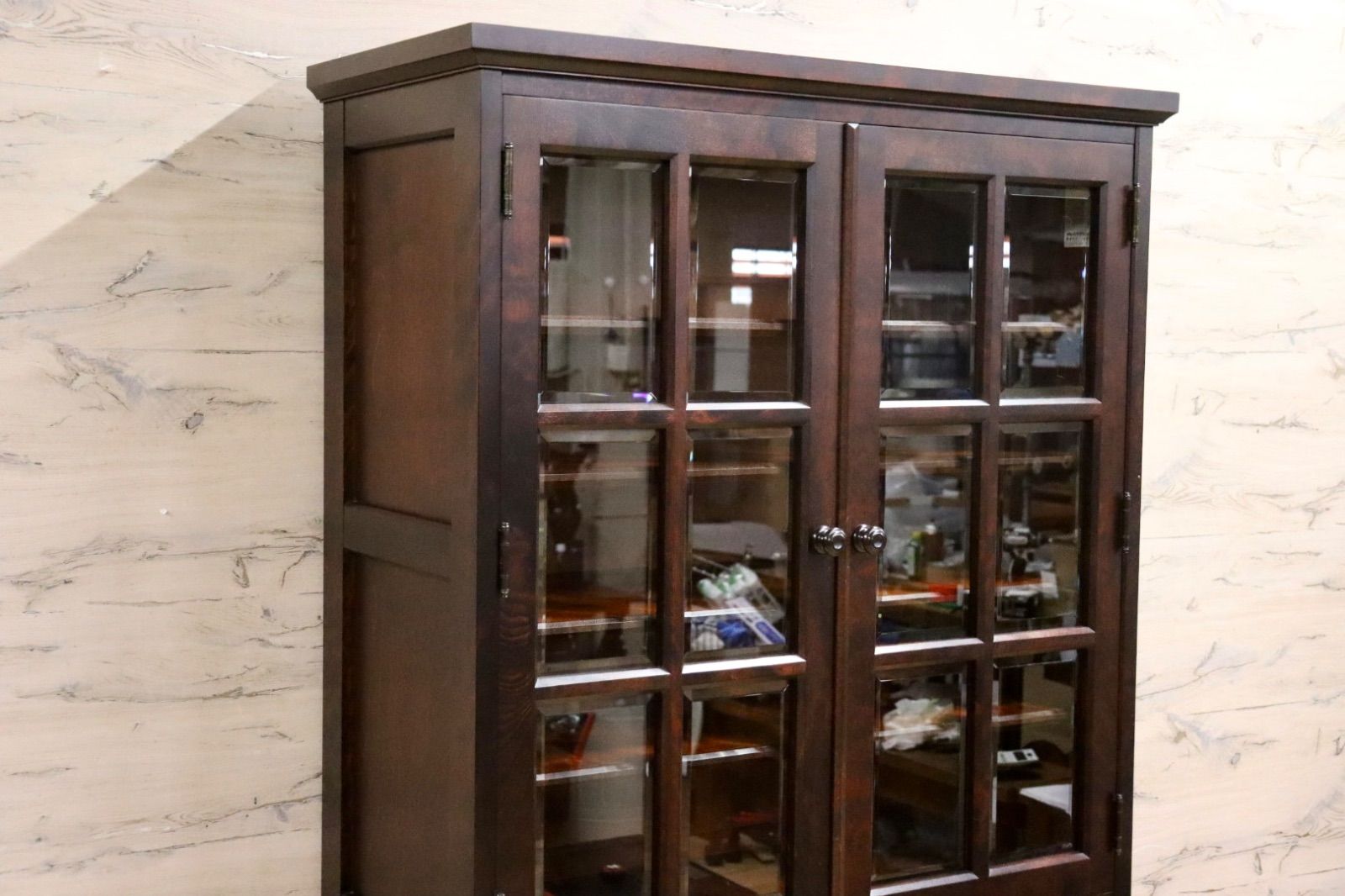 GMIK772A○北海道民芸家具 食器棚 水屋棚 カップボード 飾り棚