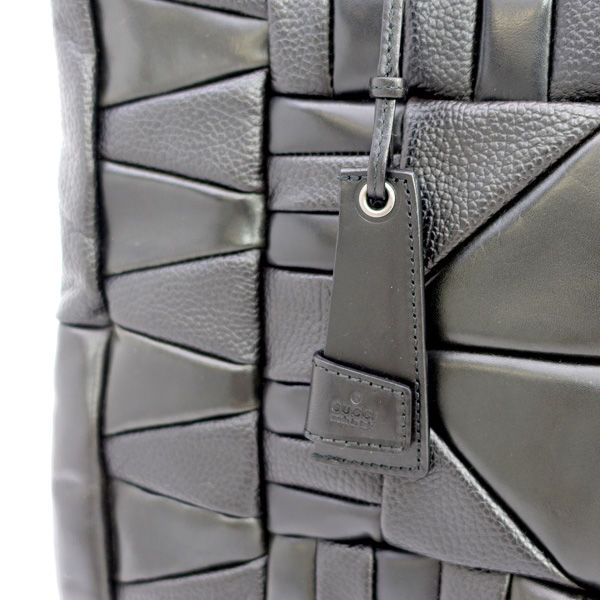 GUCCI / グッチ ◇レザー トートバッグ ブラック パッチワーク 107758