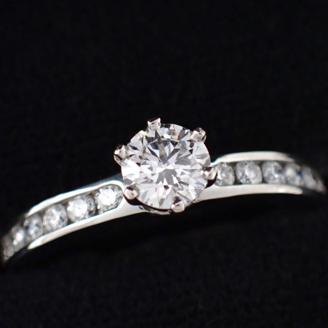 新品仕上げ ティファニー 9号 0.33ct ソリティア ソリテール チャネル