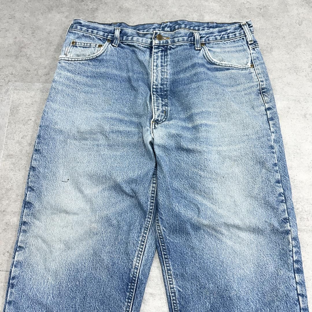 カーハート ブルーデニムパンツ 極太 裏地付き W38 古着 3368