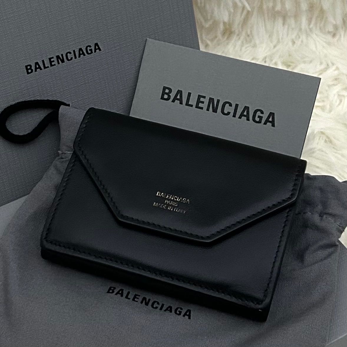 美品】BALENCIAGA バレンシアガ ENVELOPE ミニウォレット 三つ折り財布