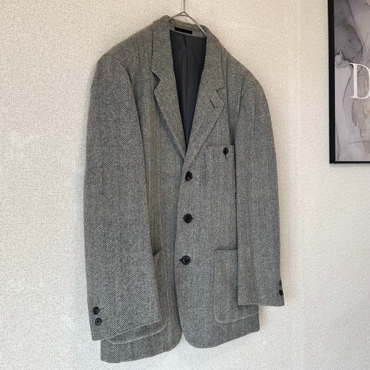 希少90s ISSEY MIYAKE イッセイミヤケ ヘリンボーン柄ツイードウール