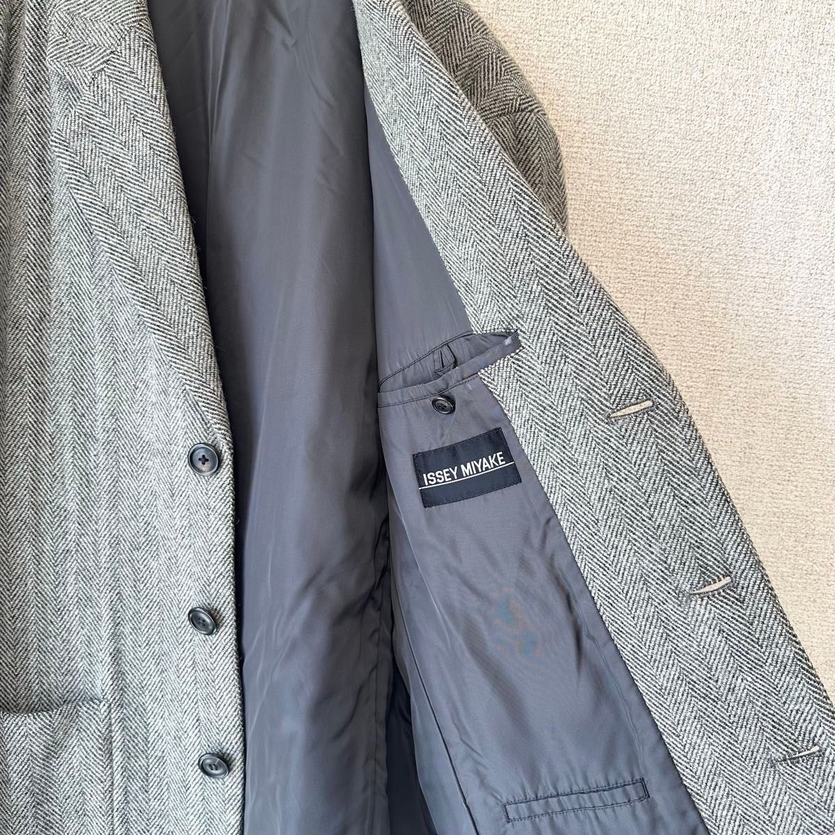 希少90s ISSEY MIYAKE イッセイミヤケ ヘリンボーン柄ツイードウール