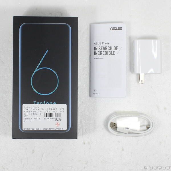 中古品〕 ZenFone 6 128GB トワイライトシルバー ZS630KL-SL128S6 SIM