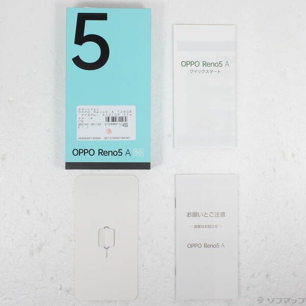 中古品〕 OPPO Reno5 A 128GB アイスブルー A101OP Y!mobile SIMフリー