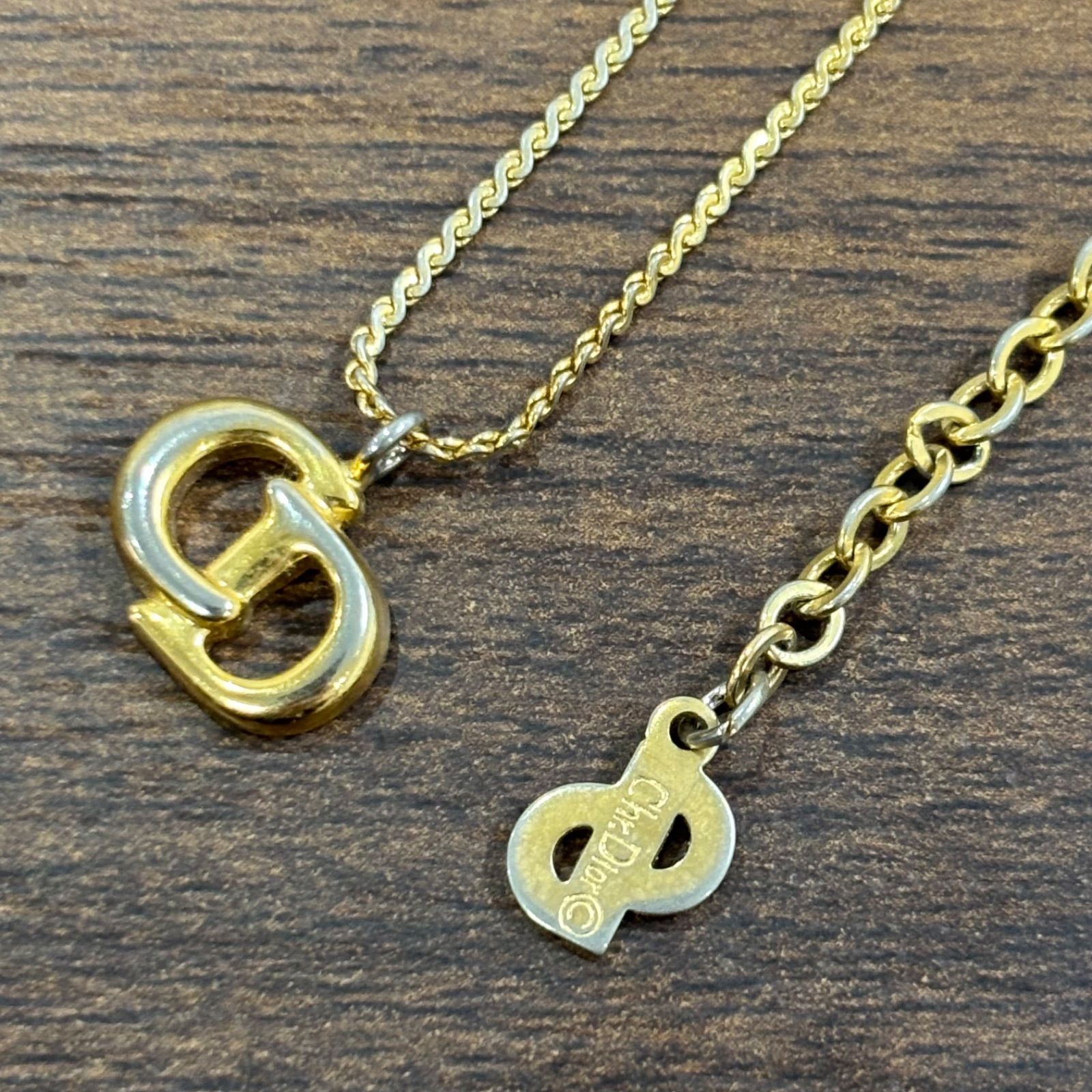 Christian Dior クリスチャンディオール CDロゴ ネックレス ゴールド