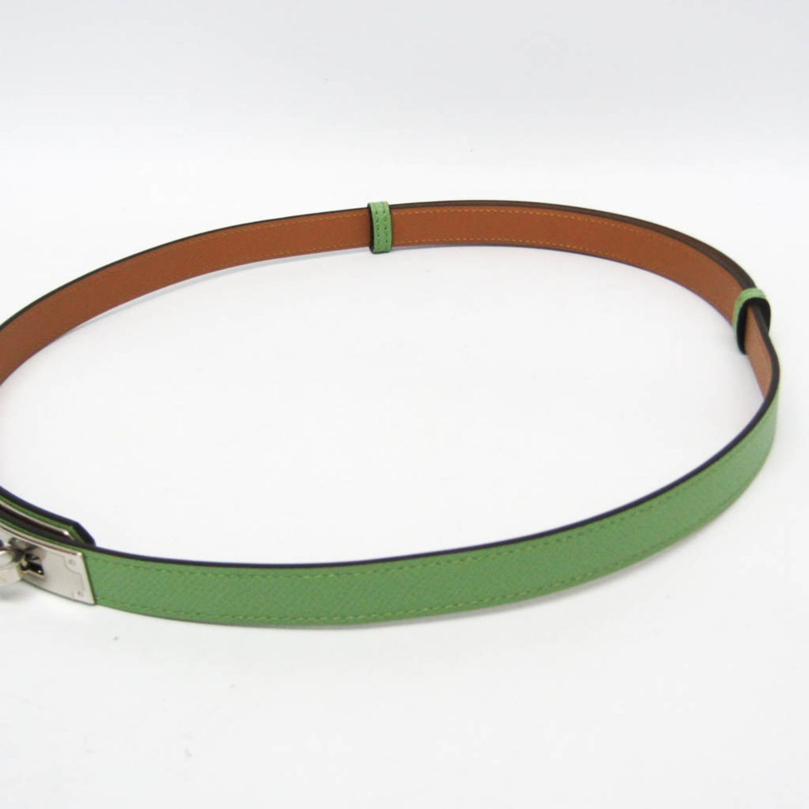エルメス レザーベルト グリーン/ブラウン エルメス(Hermes) ケリー ポケット ベルト 18 レディース レザー