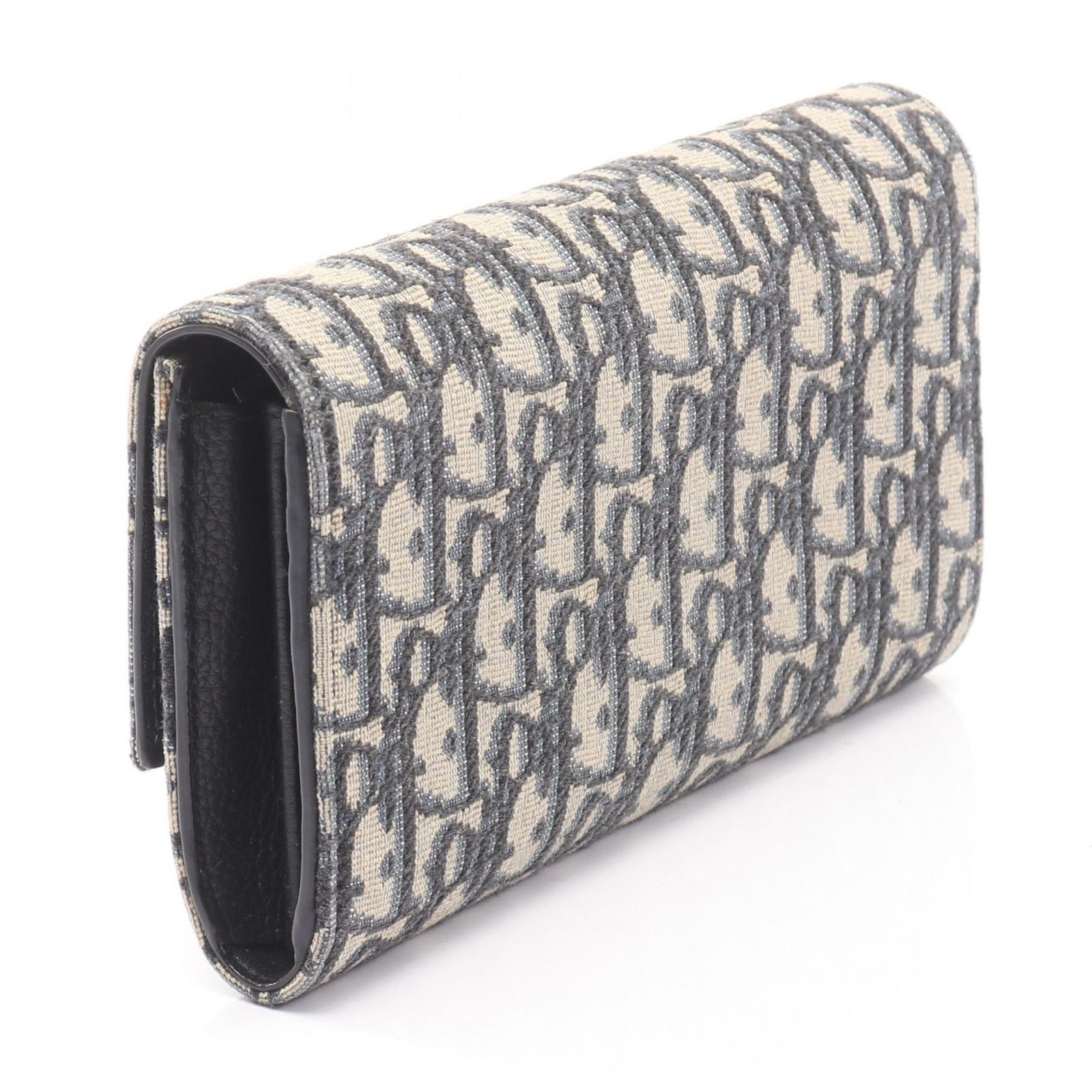 Christian Dior 長財布 ネイビー・ベージュ ディオール Dior 二つ折り長財布 オブリーク ネイビー/ベージュ