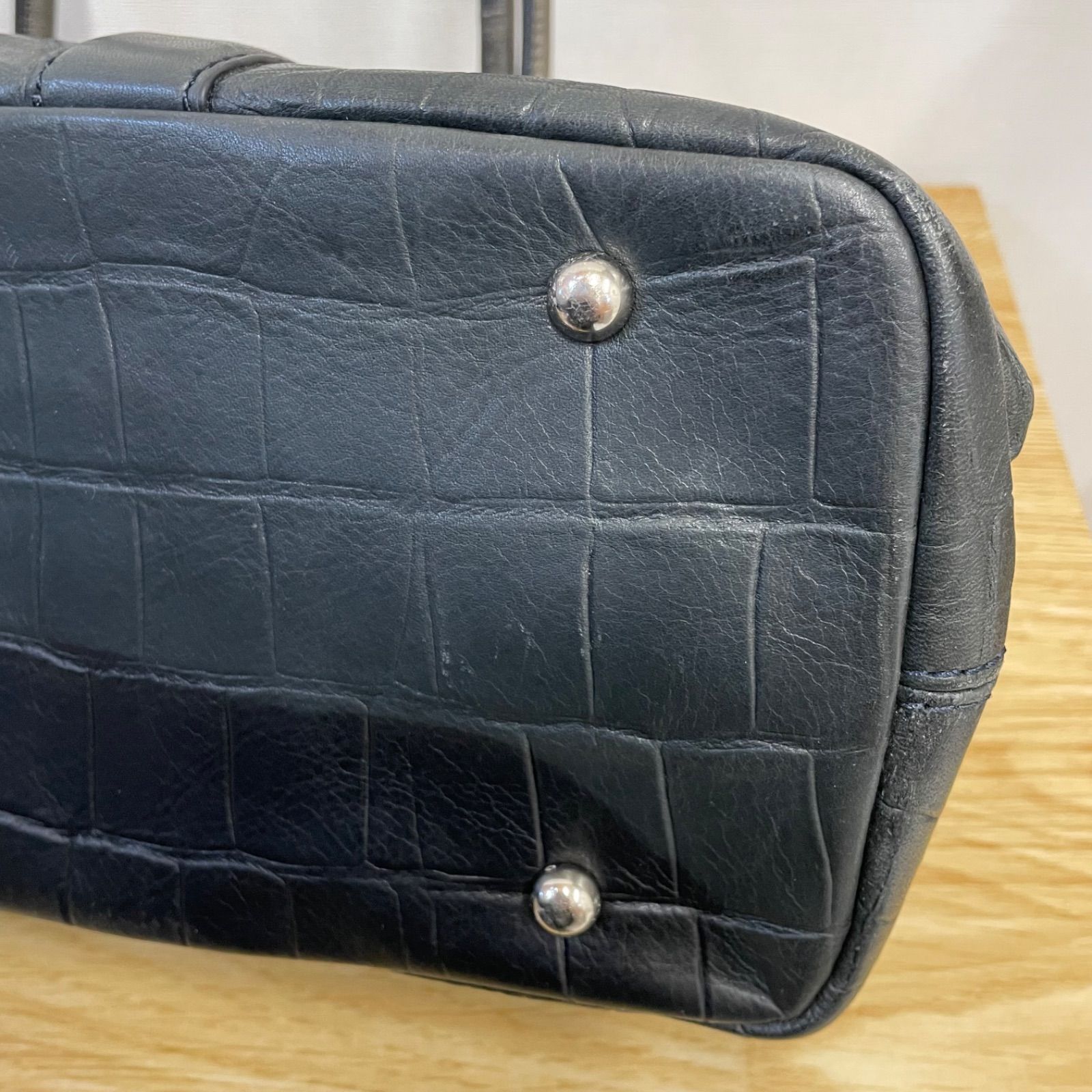 □バーニーズニューヨーク BARNEYS NEW YORK クロコ型押し トート
