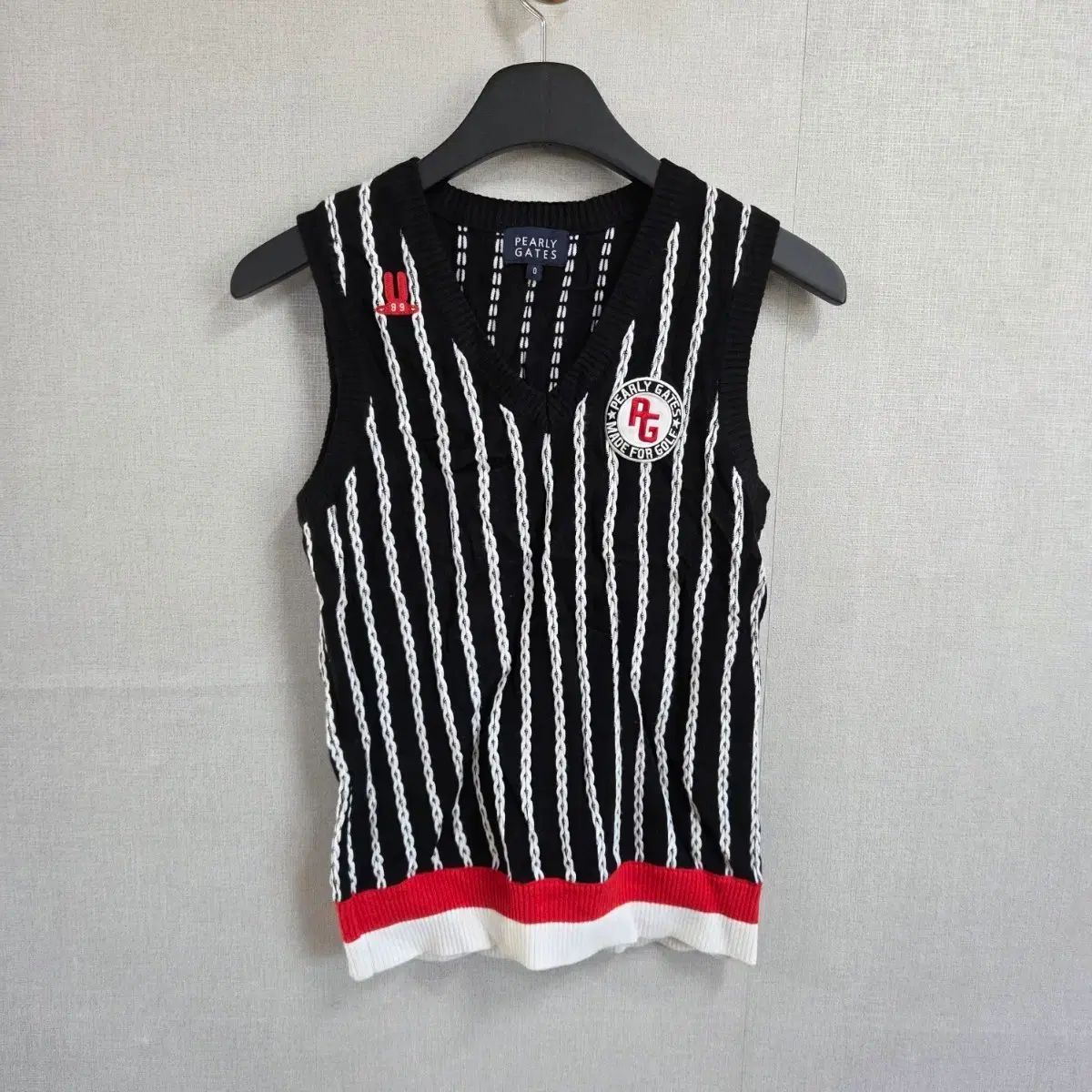 90 レディース パーリーゲイツ ストライプ ニット ベスト - メルカリ