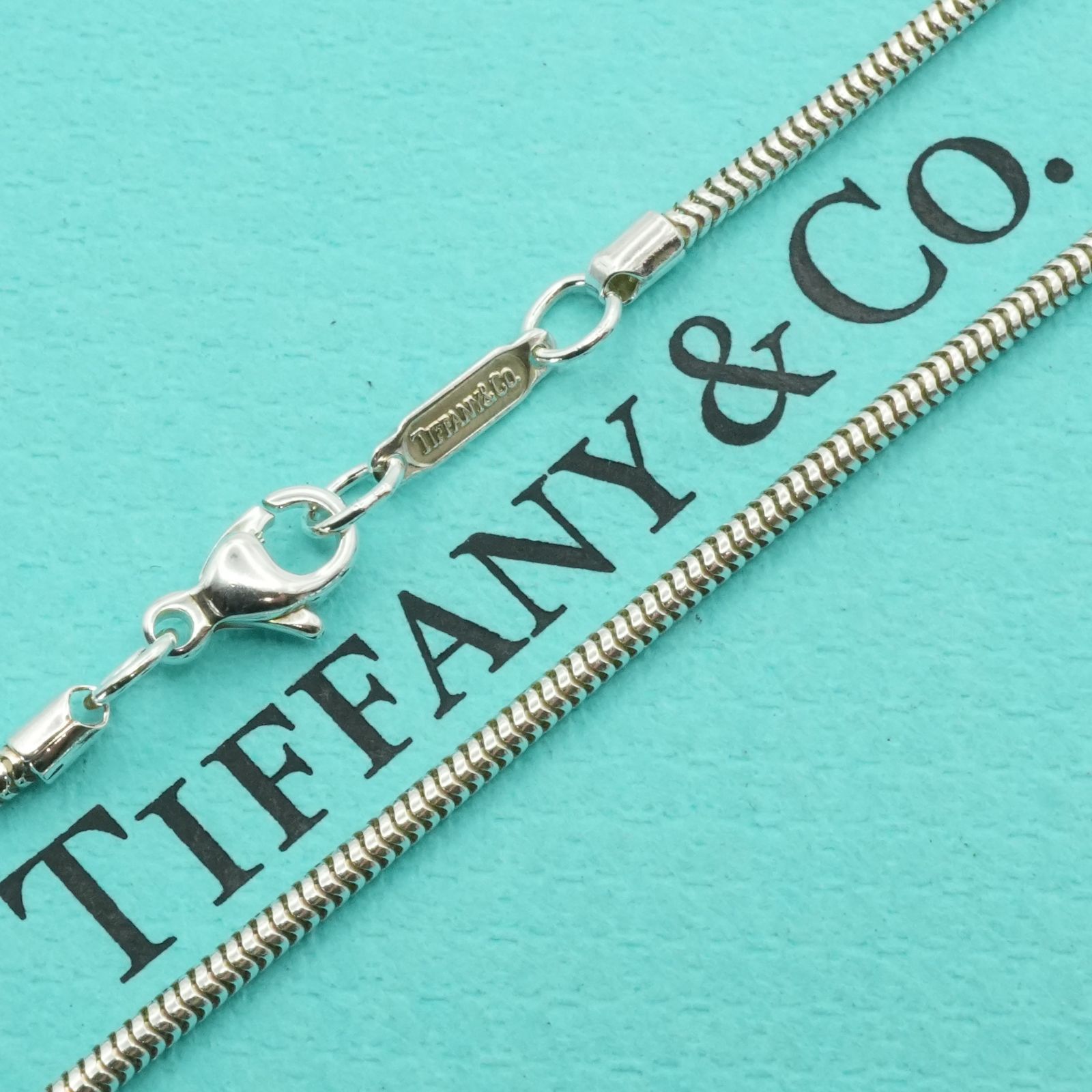 希少85.5cmティファニー スネークチェーン ロングネックレス/25-2534