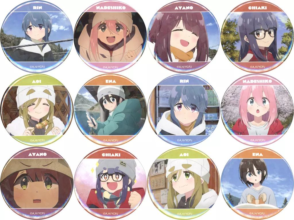 ゆるキャン缶バッジ 2018 レア品 セット ピンバッジ TVアニメ『ゆるキャン△ SEASON3』× This Is Cafe コラボ限定 缶