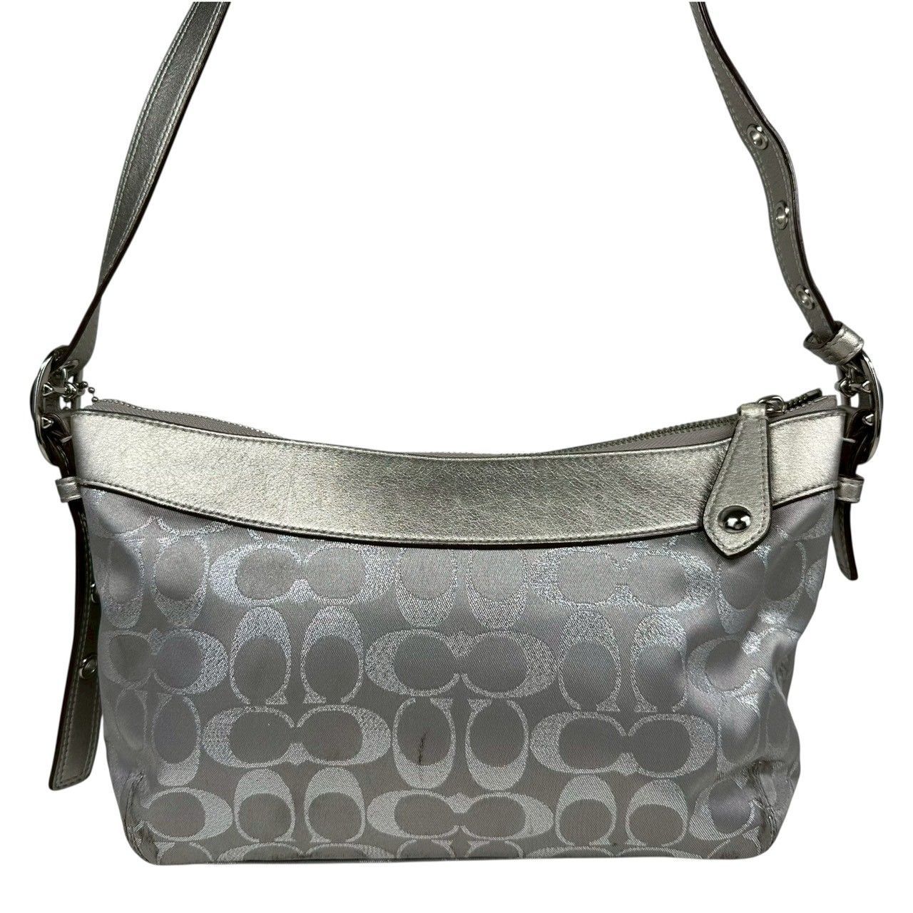 B4242】 COACH コーチ F15806 ショルダーバッグ ナイロン レザー 