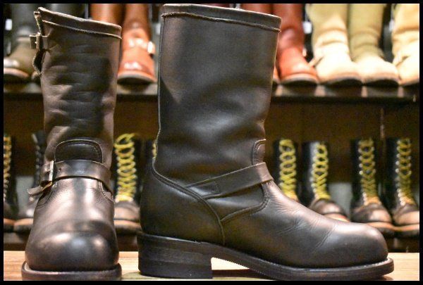 8 EE 白タグ Chippewa チペワ エンジニア 27863 黒 ブラック スチールトゥ 11インチハイト ブーツ 2268 FL 204