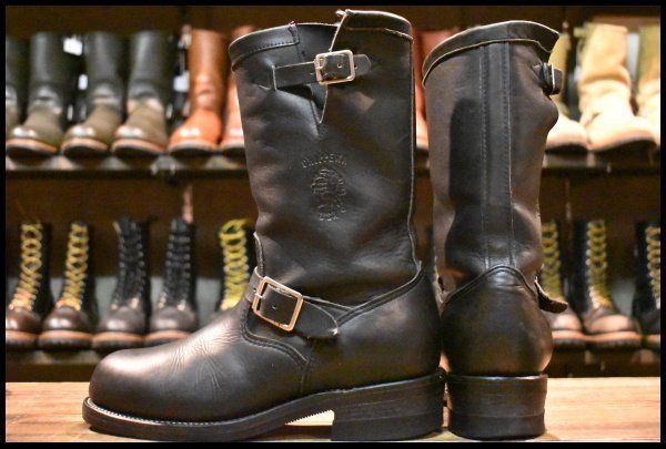  8 EE 白タグ Chippewa チペワ エンジニア 27863 黒 ブラック スチールトゥ 11インチハイト ブーツ 2268 FL 204 エンジニアブーツ ブーツ 革靴
