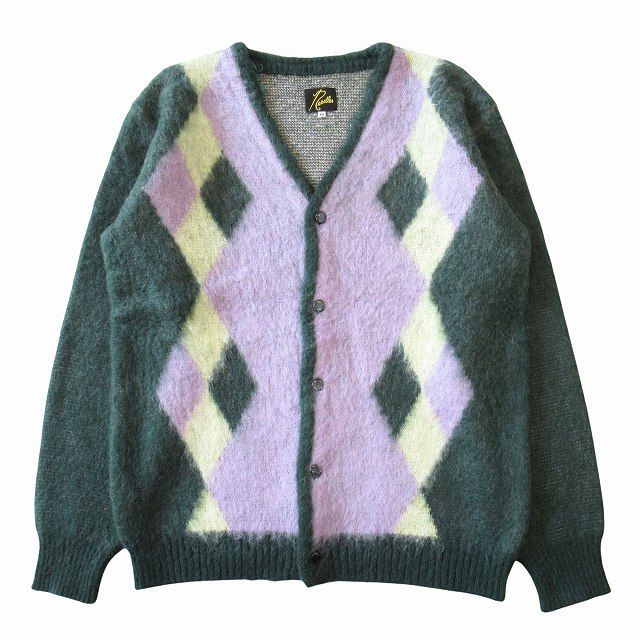 Needles L カーディガン 紫と緑のダイヤモンド 極美品 22AW ニードルス ニードルズ Needles 