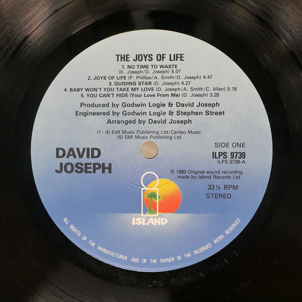 David Joseph 「The Joys of Life」LP UK盤 DAVID JOSEPH/THE JOYS OF LIFE/ISLAND ILPS9739 LP - メルカリ
