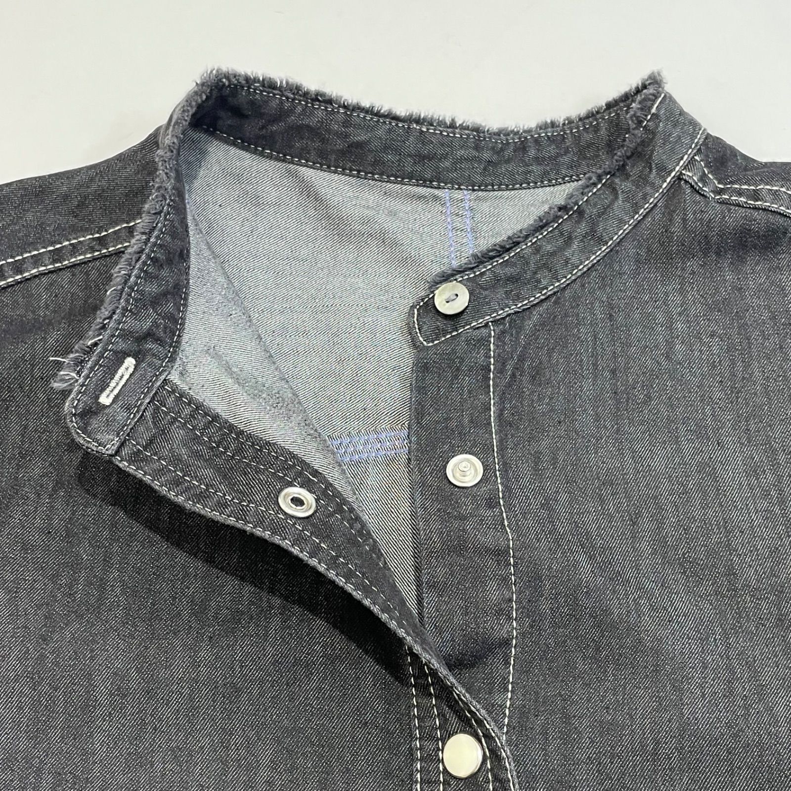 新品・未使用】PLUS OTO.HA デニム襟×ニットシャツ 美品 PLUS OTO. HA