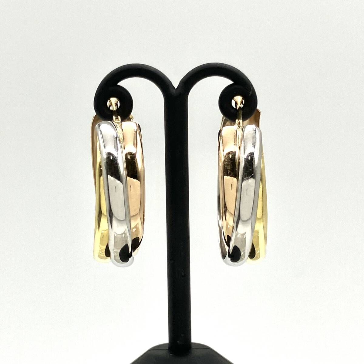 K18 Pt900 ピアス フープ トリニティ風 3色 総重量4.50g - メルカリ