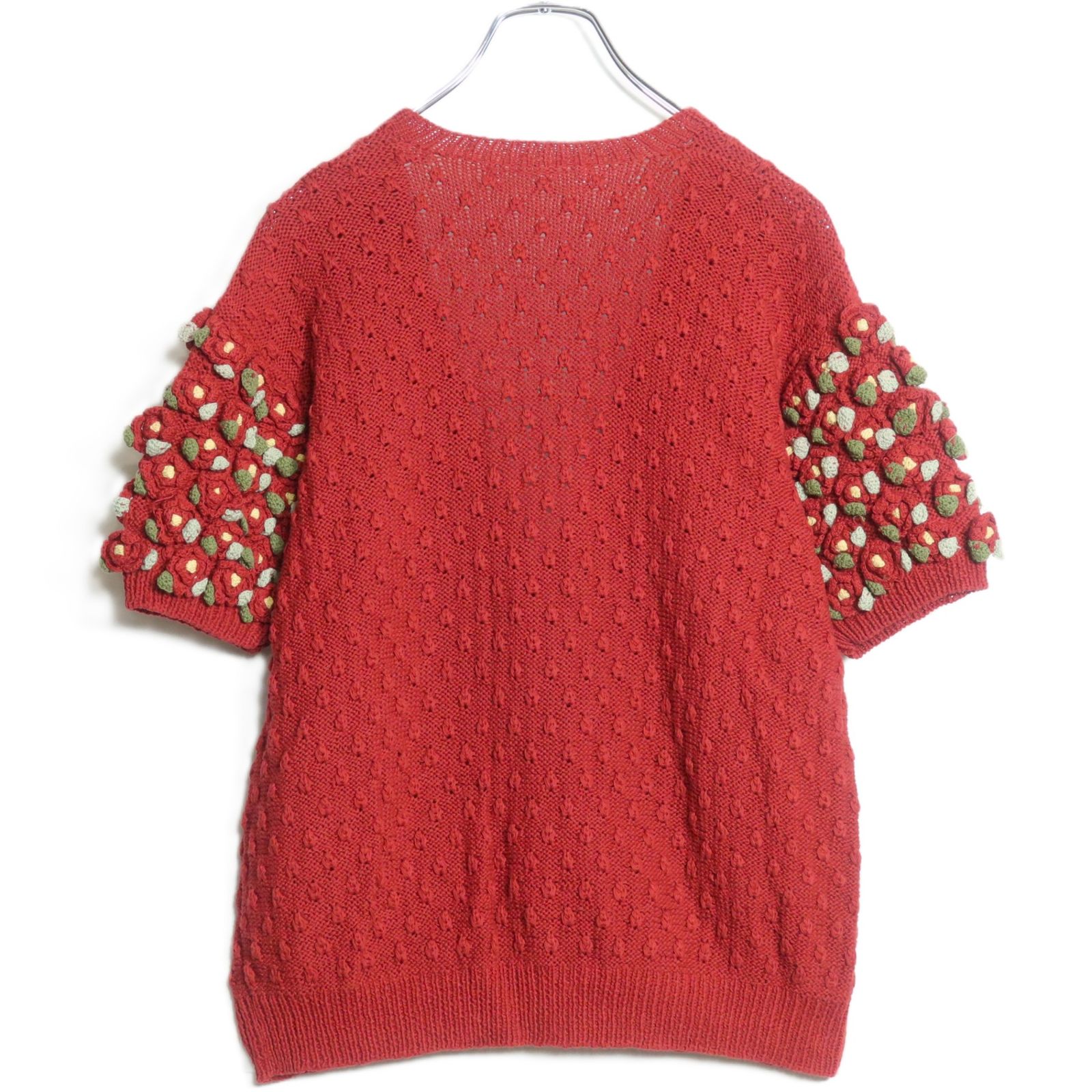 アンティーク薔薇モチーフ付き ニットカーディガン カネコイサオ