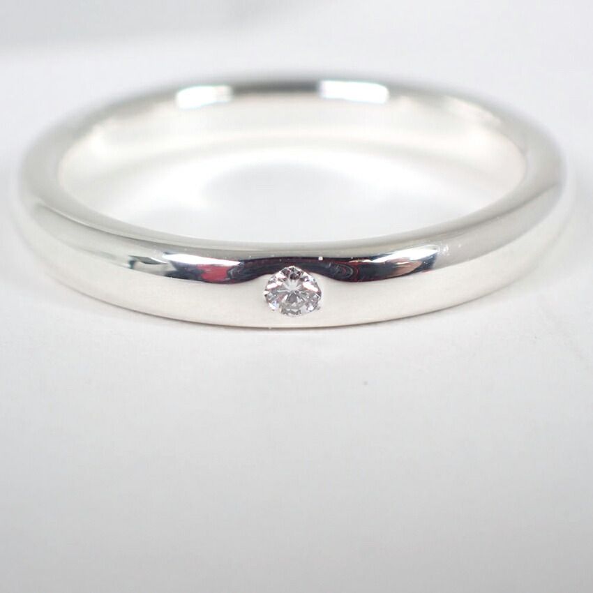 ティファニー 925 ダイヤ スタッキングバンド リング /8号/j126-11