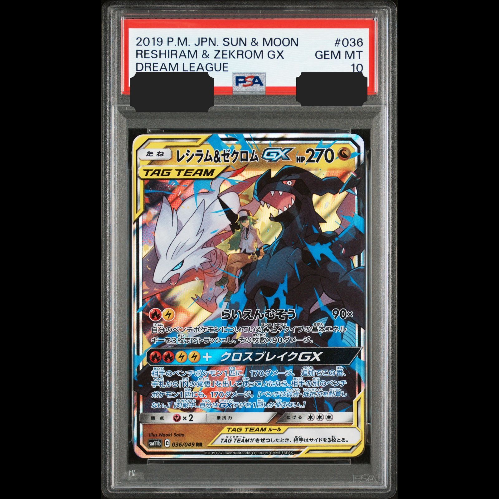 送料無料】ポケモンカード レシラム&ゼクロムGX RR PSA10 PSA鑑定