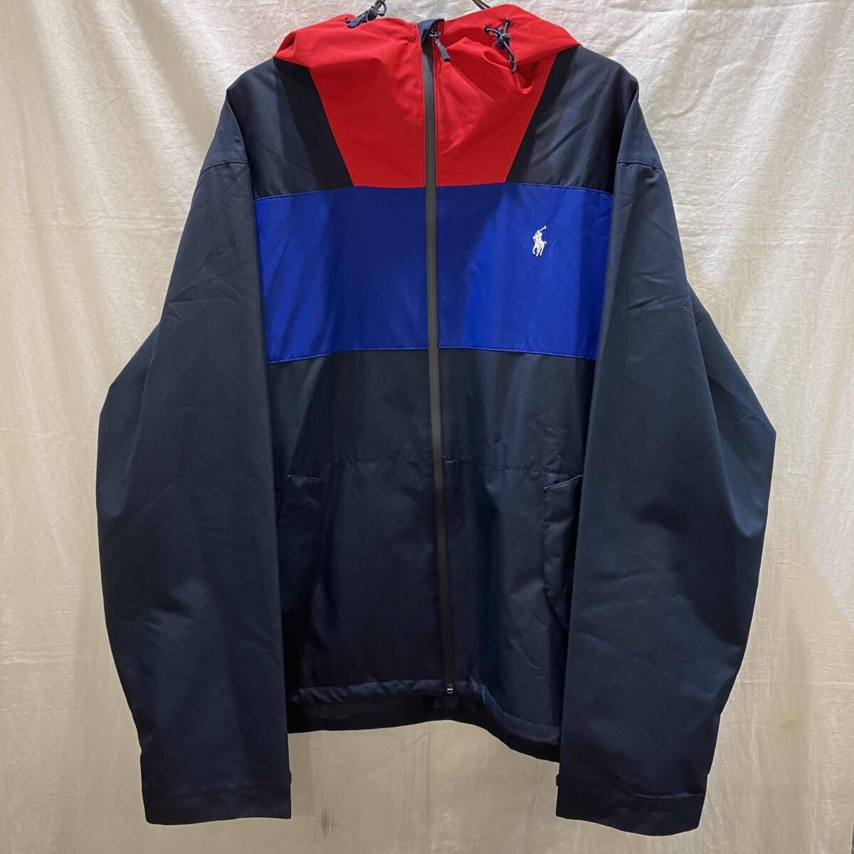 POLO RALPH LAUREN ナイロンジャケット size XXL ネイビー×レッド