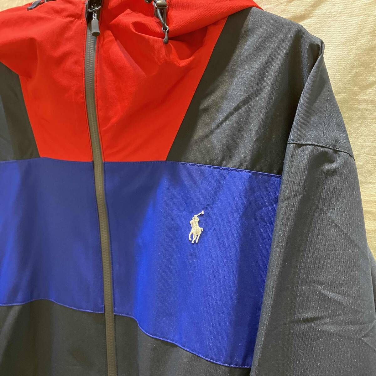 POLO RALPH LAUREN ナイロンジャケット size XXL ネイビー×レッド