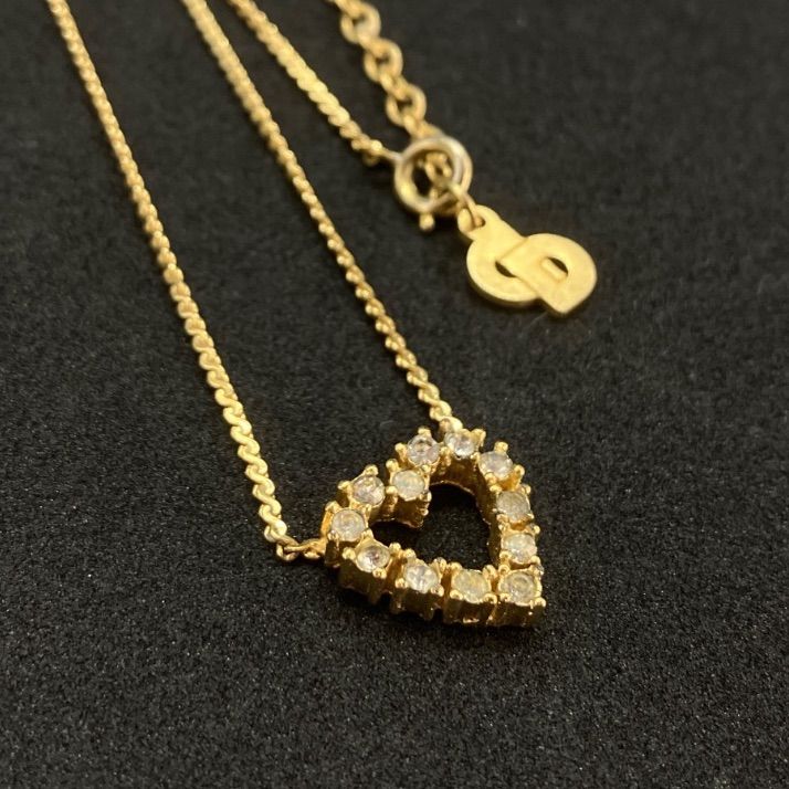 christian dior ネックレス　ハート　ラインストーン　ゴールド 楽天市場】【中古】Christian Dior クリスチャンディオール GP ライン