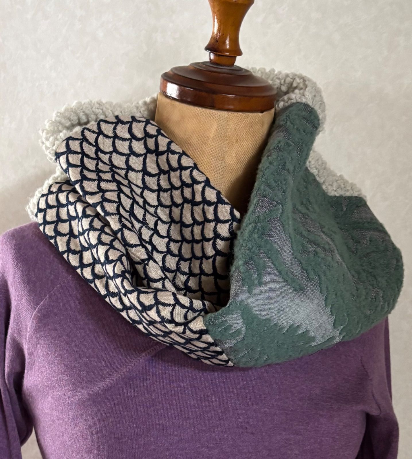 【ミナペルホネン】ハンドメイド　スヌード ミナペルホネン フォレストタイル ハンドメイド スヌード マフラー