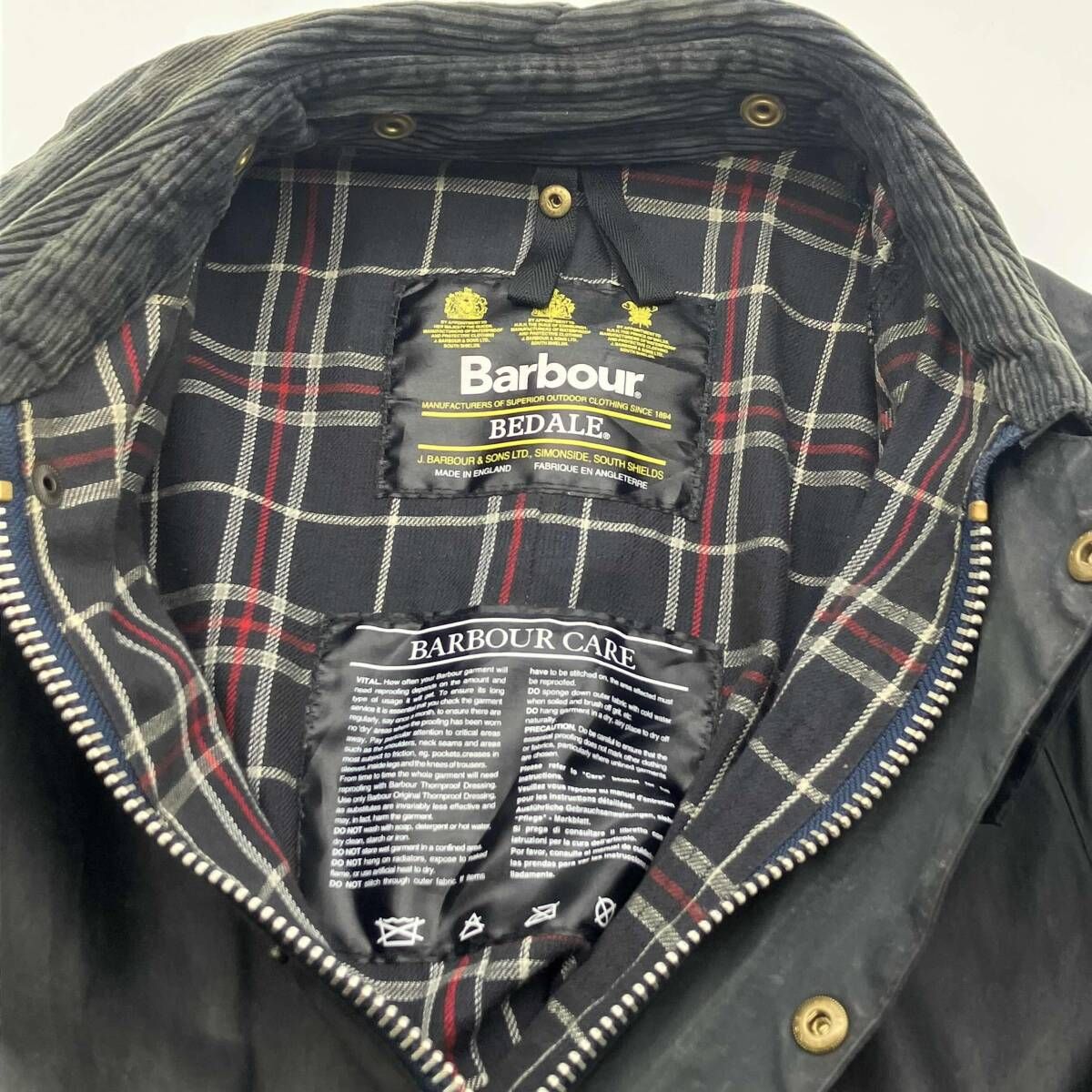 BARBOUR BEDALE バブアー オイルジャケット ブラック SIZE:34 英国製 