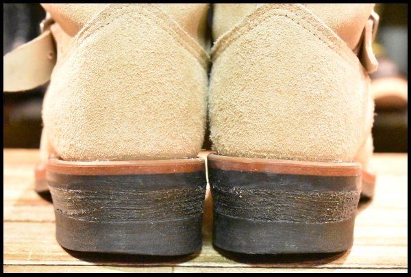  7 5 E 黒タグ Chippewa チペワ サンドスエード エンジニア 91071 スチールトゥ ベージュ 茶 ラフアウト ブーツ FL 281 エンジニアブーツ ブーツ 革靴