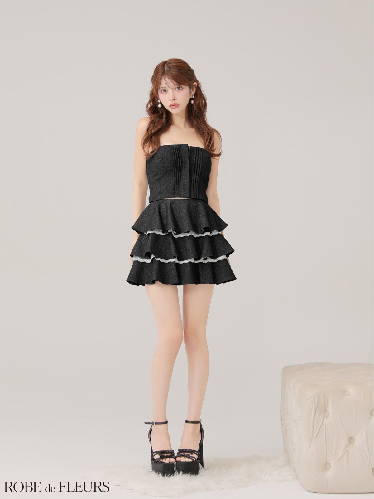 ブラック[OF08] [FM4328-GY-2511]【ROBE de FLEURS/ローブドフルール