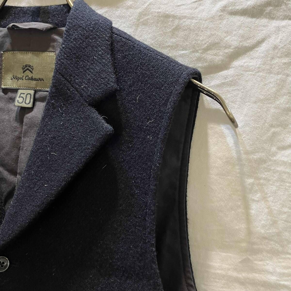 NIGEL CABOURN ニットベスト size50 ネイビー ナイジェルケーボン