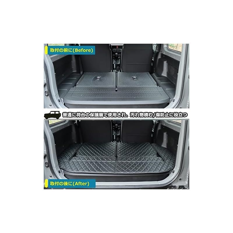 Temiry 車用 ラゲッジマット 撥水 荷台マット 汚れに強い 後部座席 滑り止め カー汎用品 600D オックスフォード 耐久性  ワンタッチバックル 取付簡単 軽自動車/SUV用… (ジムニー専用（PU）) 1 - メルカリ ジムニー車用 ラゲッジマット 社外品　撥水 荷台マット 汚れに強い 後部座席 滑り止め カー汎用品 600D オックスフォード 耐久性 ワンタッチバックル 取付簡単  ジムニー専用