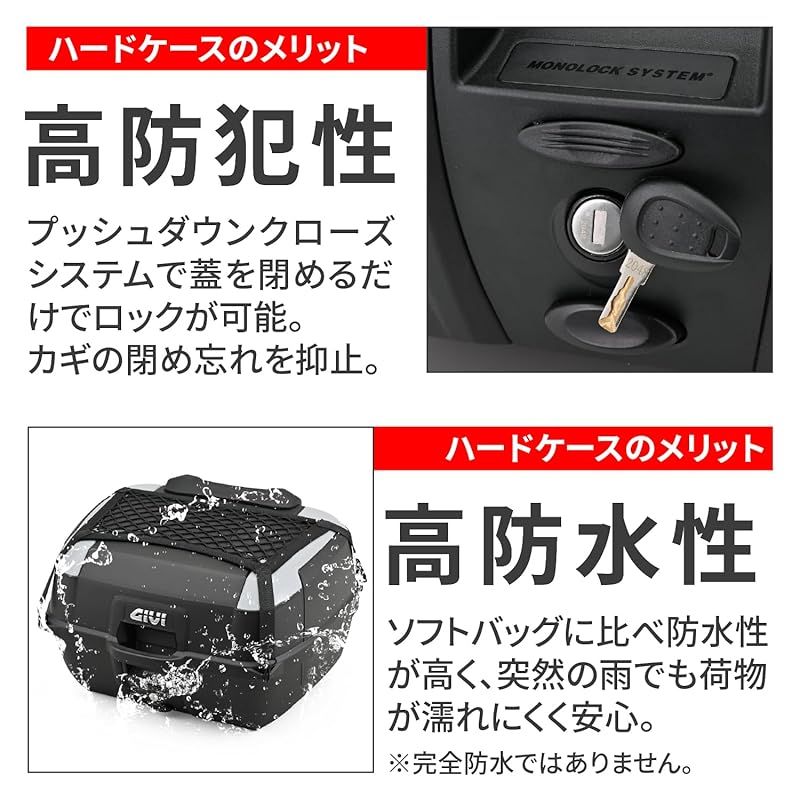 GIVI(ジビ) バイク リアボックス モノロック 45L オプション付き