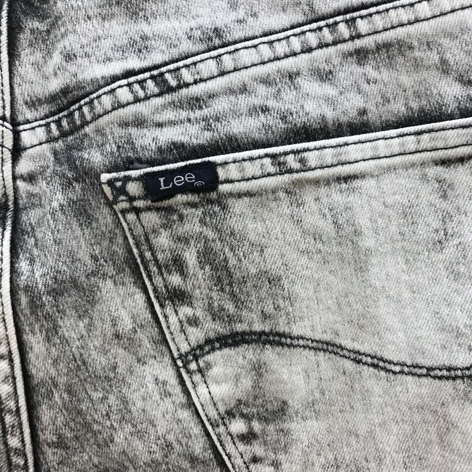 ZM1706【美品】Lee RIDERS レディースブリーチ加工デニム 黒×白 サイズ 