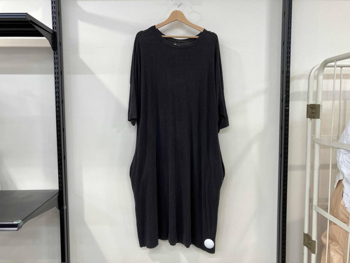 美品　フォーティファイブアール　ロングワンピース 半袖　45R 45R フォーティファイブ アール モンプチデニムのタックドレス(重