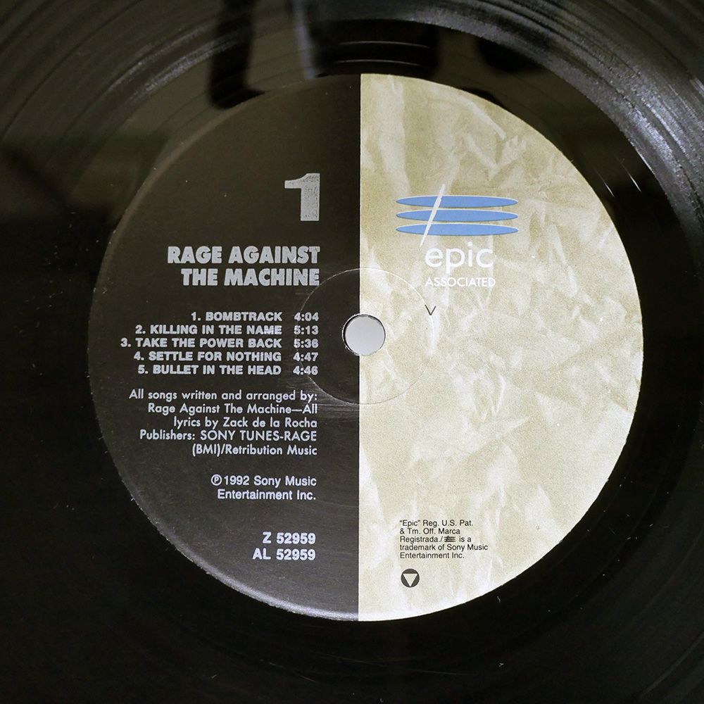 US盤 RAGE AGAINST THE MACHINE/SAME/EPIC ASSOCIATED Z52959 LP