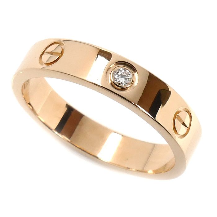 CARTIER カルティエ K18PG ピンクゴールド ミニラブ 1Pダイヤ リング