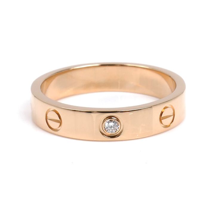 CARTIER カルティエ K18PG ピンクゴールド ミニラブ 1Pダイヤ リング