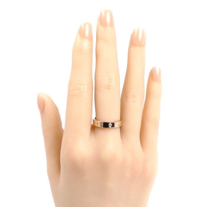 CARTIER カルティエ K18PG ピンクゴールド ミニラブ 1Pダイヤ リング