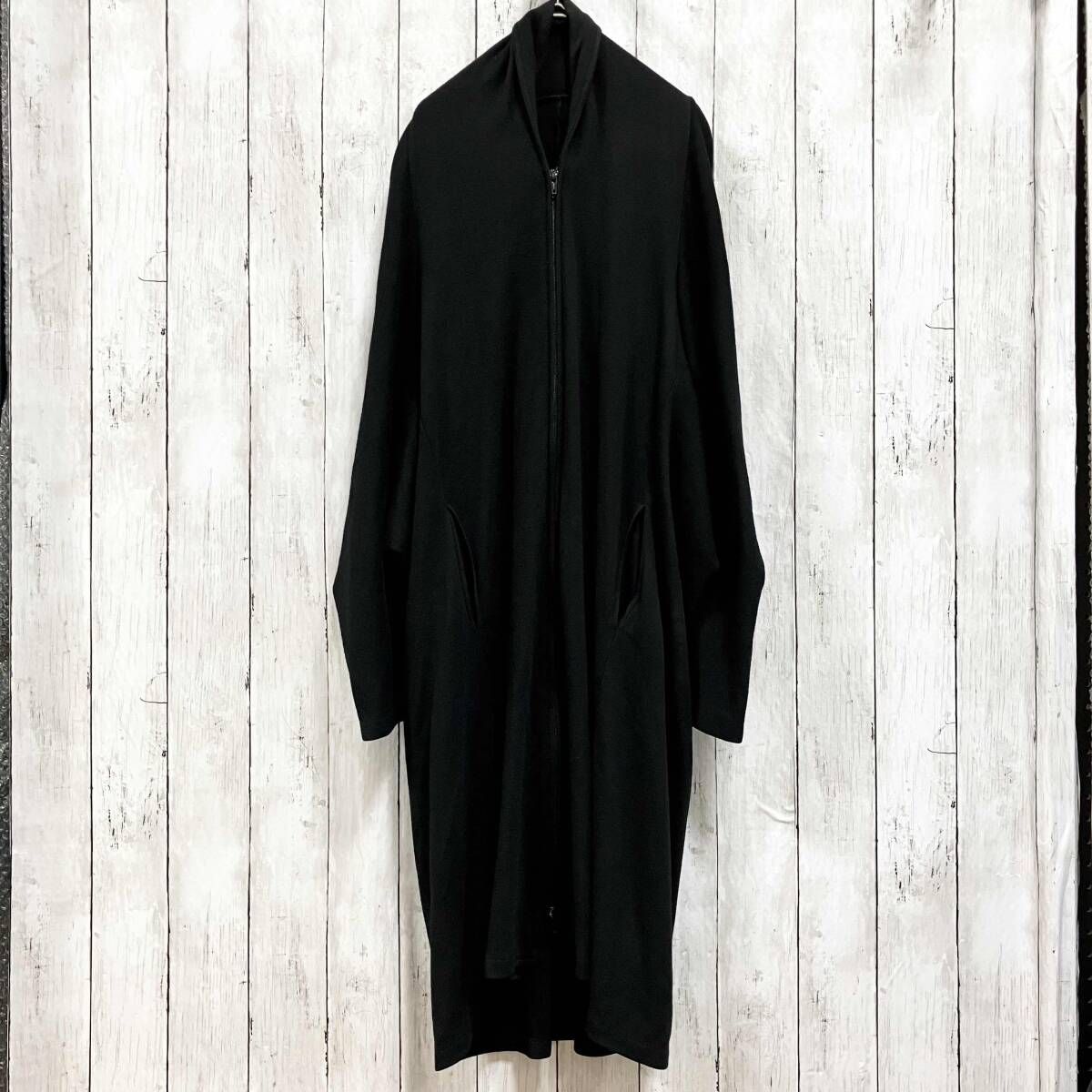 97AW Yohji Yamamoto Femme キモノコート Yohji Yamamoto FEMME Back Lace-up Wool Coat Black 2 (K-106892)