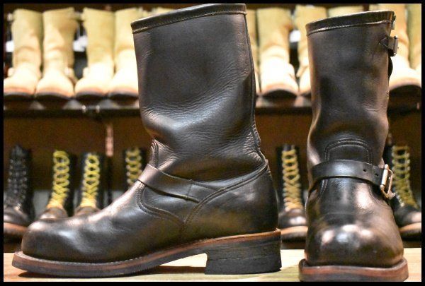 10 E 白タグ Chippewa チペワ 27899 エンジニア 黒 ブラック 11インチハイト スチールトゥ ブーツ FL 317