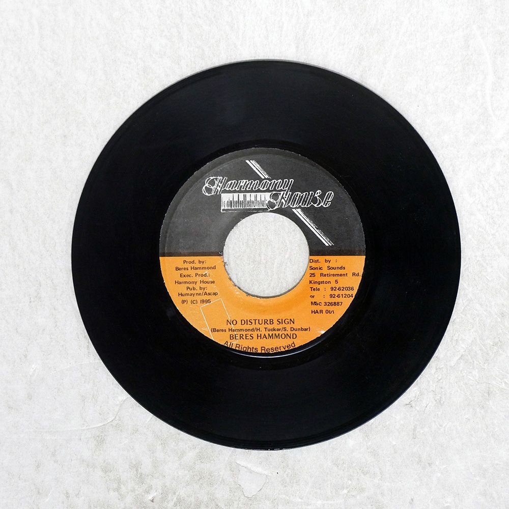 ジャマイカ盤 BERES HAMMOND/NO DISTURB SIGN/HARMONY HOUSE HAR001 7