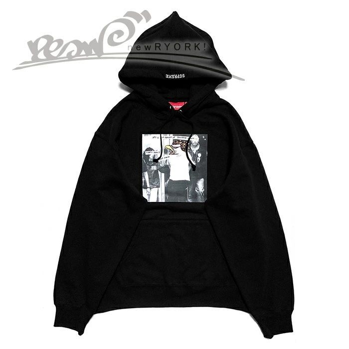 送料無料 メンズ プルオーバーパーカー ブラック Supreme シュプリーム